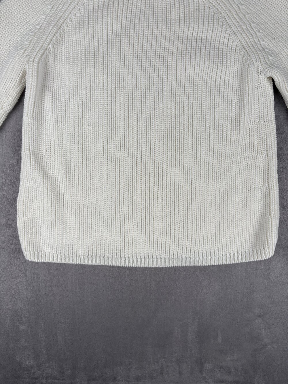 Quince Ribbed Crewneck Sweater - Cream, Size S - Picture 7 of 10
